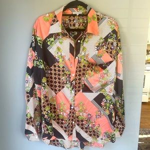 Satin Patterned Button Down